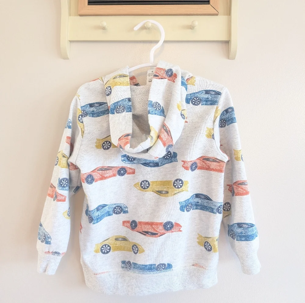 Carter's Blue and Yellow Car Print Hoodie